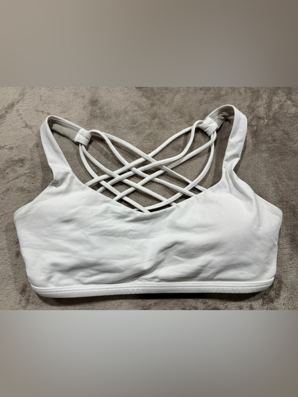lululemon athletica White Crisscross Strappy Sports Bra